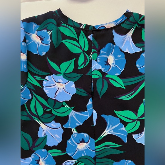 Ann Taylor | Floral Black and Blue Dress - Picture 3 of 8